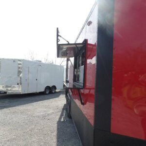 8.5 x 22 Red Pizza Trailer with 6-foot marquee concession window - view 13