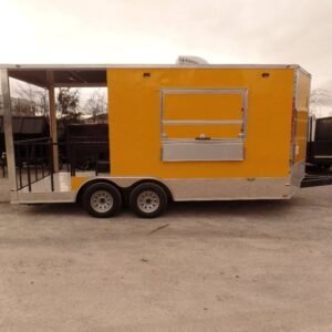 8.5 x 17 BBQ porch trailer with marquee and porch windows - view 13