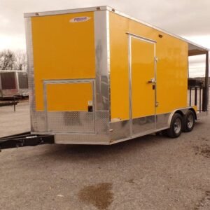 8.5 x 17 BBQ porch trailer with marquee and porch windows - view 14
