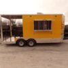 8.5 x 17 BBQ porch trailer with marquee and porch windows