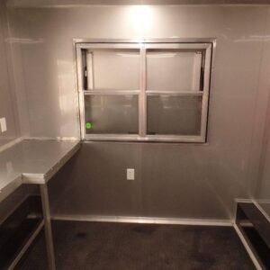 8.5 x 17 BBQ porch trailer with marquee and porch windows - view 15