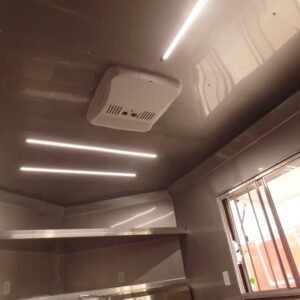 8.5 x 17 BBQ porch trailer with marquee and porch windows - view 8