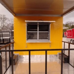 8.5 x 17 BBQ porch trailer with marquee and porch windows - view 12