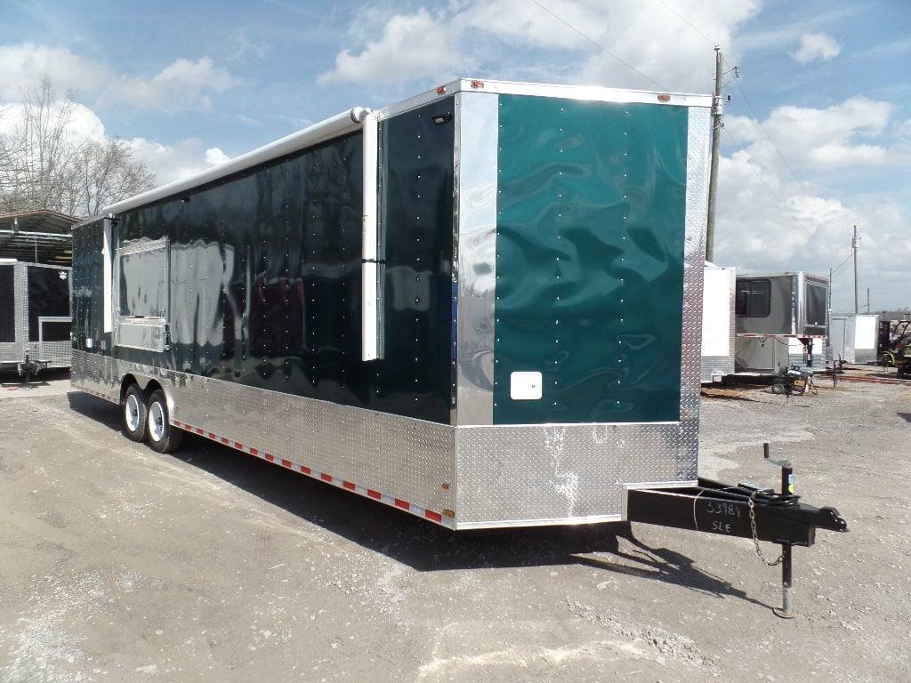 8.5′ x 30′ Food Catering Event Emerald Green Concession Trailer — photo 15