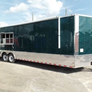 8.5' x 30' Food Catering Event Emerald Green Concession Trailer