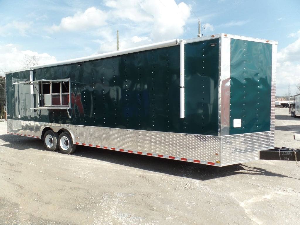 8.5′ x 30′ Food Catering Event Emerald Green Concession Trailer