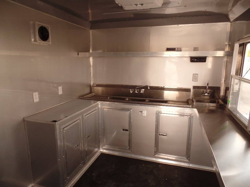 8.5′ x 34′ Goose-neck White BBQ Concession Food Trailer — photo 9