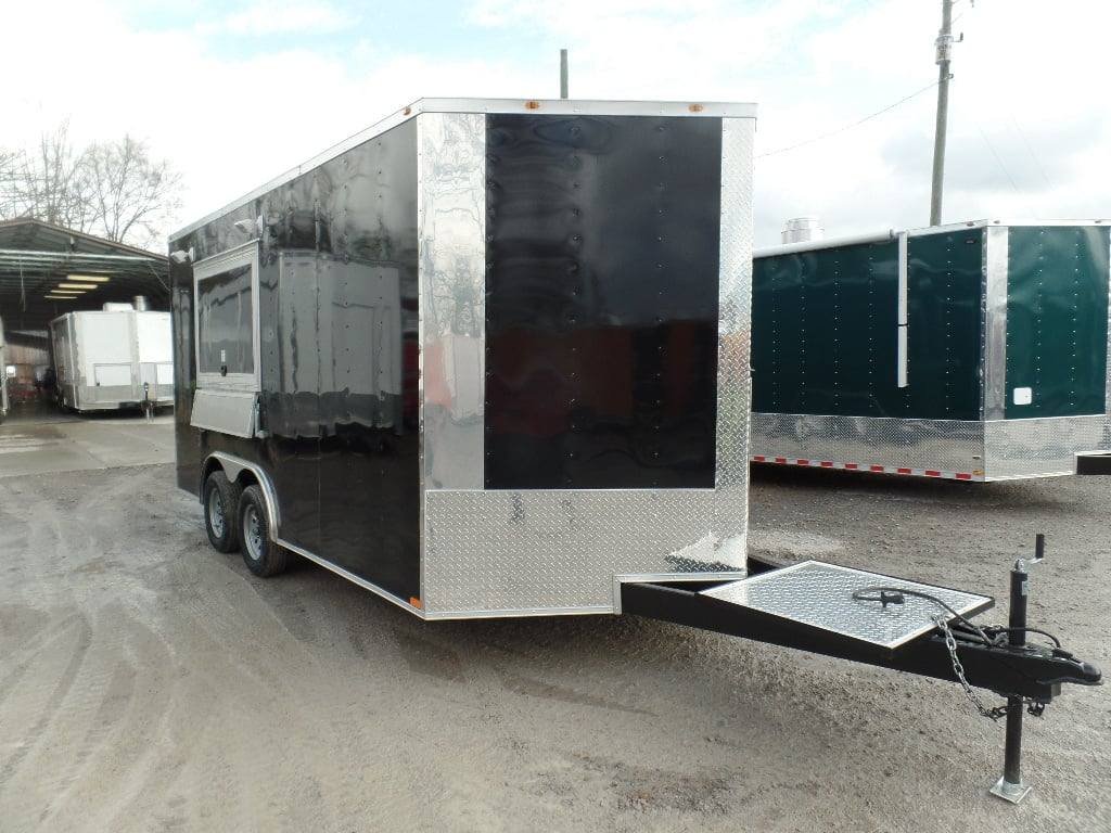 8.5′ x 16′ Black Catering Event Concession Food Trailer — photo 6