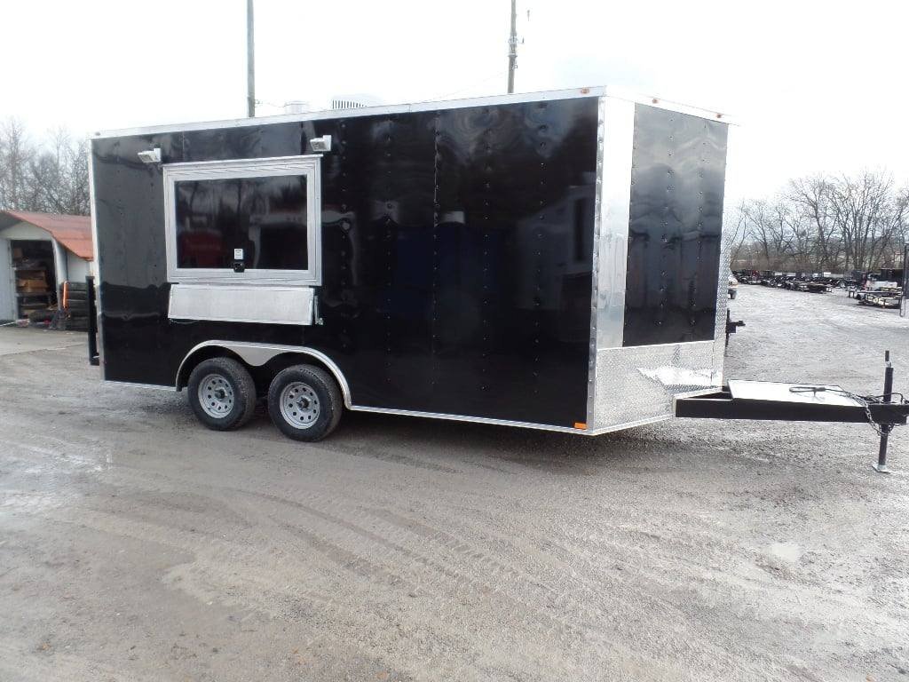 8.5′ x 16′ Black Catering Event Concession Food Trailer — photo 2