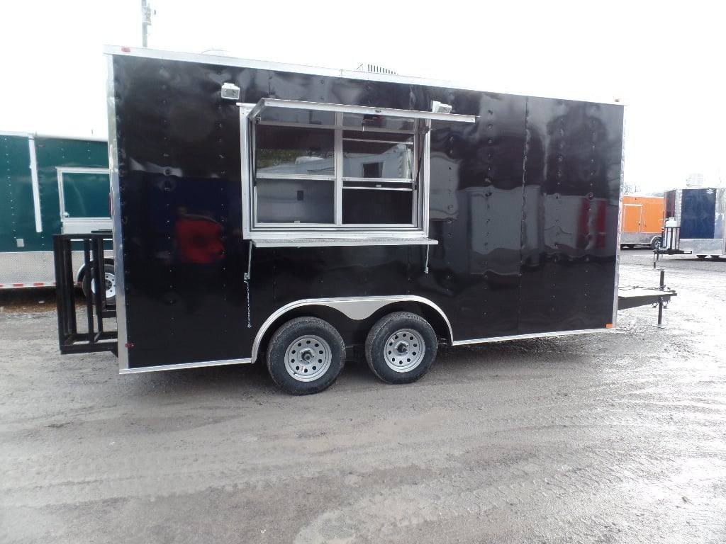 8.5′ x 16′ Black Catering Event Concession Food Trailer — photo 5