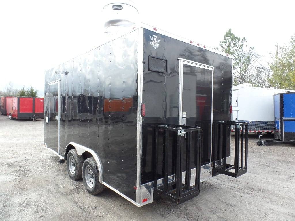 8.5′ x 16′ Black Catering Event Concession Food Trailer — photo 9