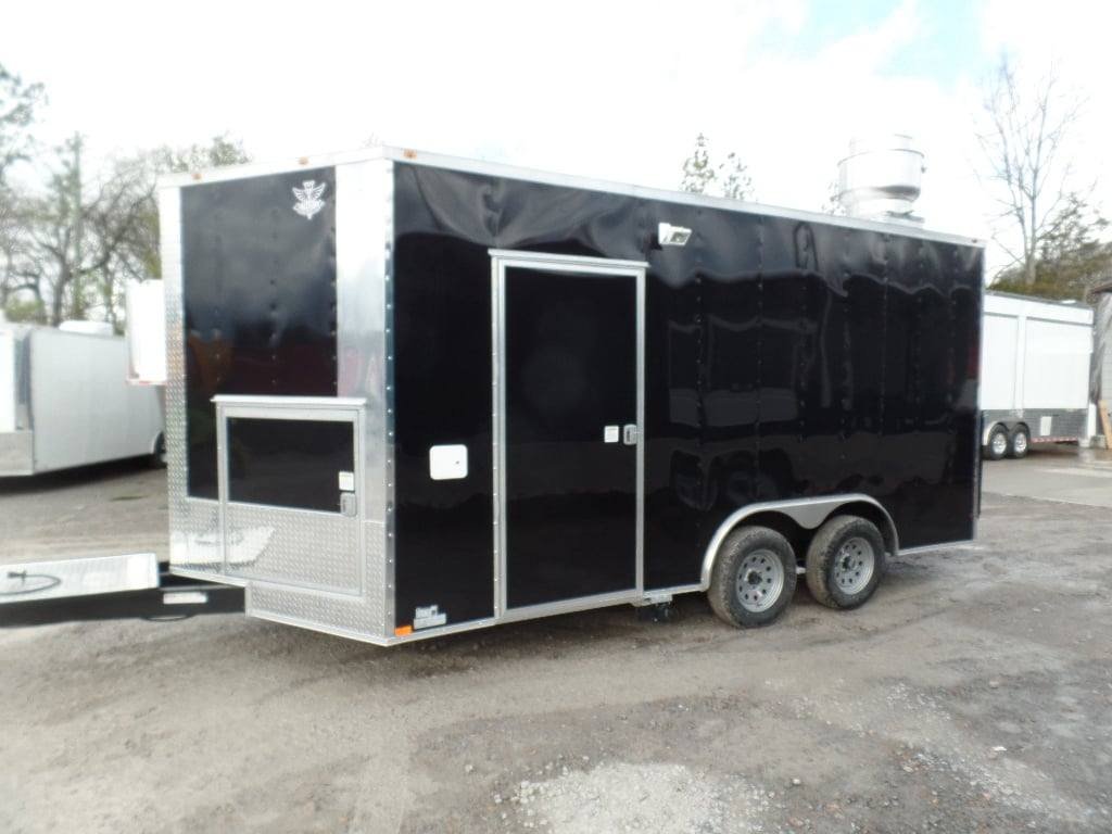 8.5′ x 16′ Black Catering Event Concession Food Trailer — photo 8