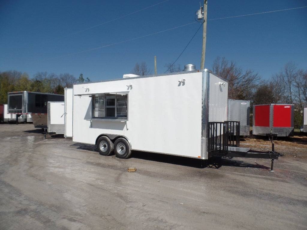 8.5′ x 20′ White Catering Concession Food Trailer