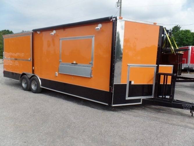 8.5′ x 24′ Concession BBQ Food Trailer Orange Event Catering — photo 2