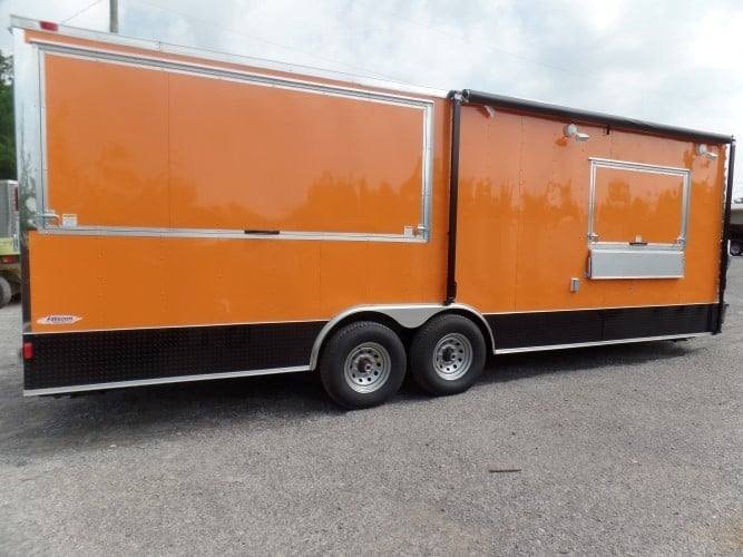 8.5′ x 24′ Concession BBQ Food Trailer Orange Event Catering — photo 9