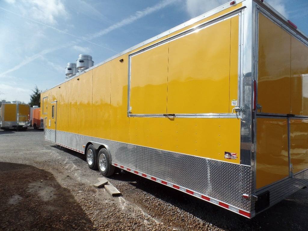 8.5′ x 46′ Concession Food Penske Yellow Goose Neck Trailer — photo 7