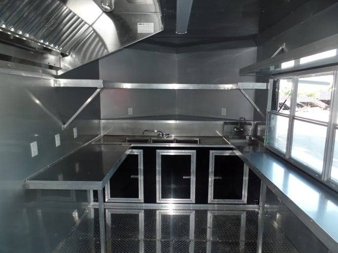 8.5′ x 24′ Concession BBQ Food Trailer Black Event Catering — photo 7