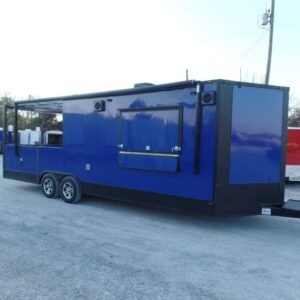 8.5' x 24' Cobalt Blue Concession Food Trailer With Appliances