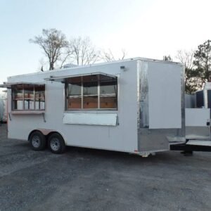 8.5' x 18' Concession Food White Catering Event Trailer