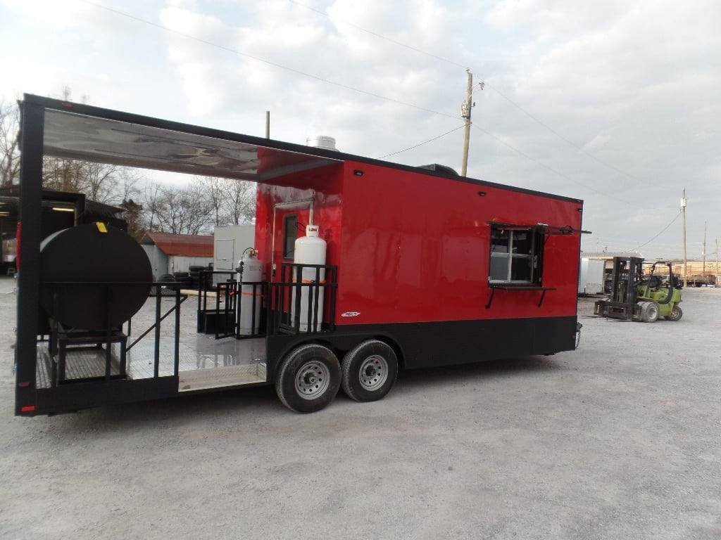 8.5′ x 26′ Red And Black Concession Food Trailer With Appliances — photo 2