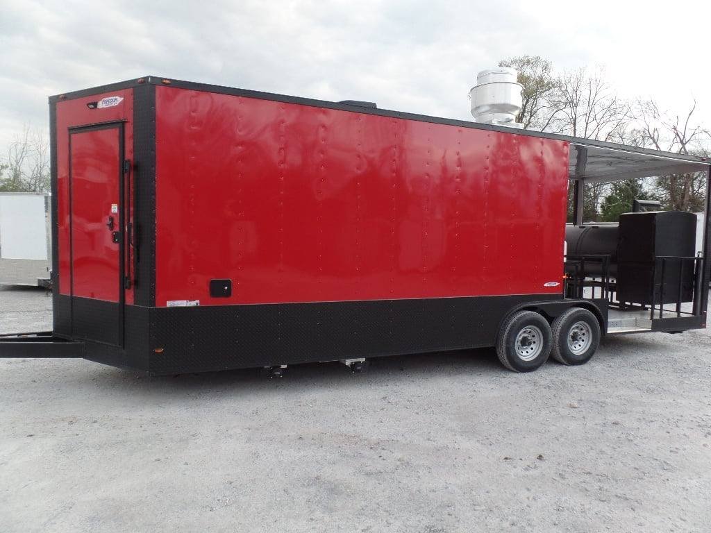 8.5′ x 26′ Red And Black Concession Food Trailer With Appliances