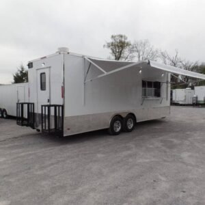 8.5' x 24' Concession Food White Catering Event Trailer