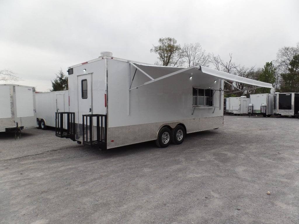 8.5′ x 24′ Concession Food White Catering Event Trailer
