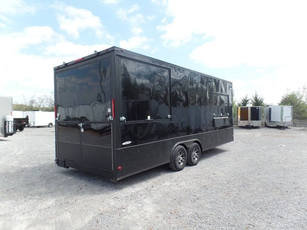 8.5′ x 22′ Black Concession BBQ Food Event Catering Trailer — photo 14