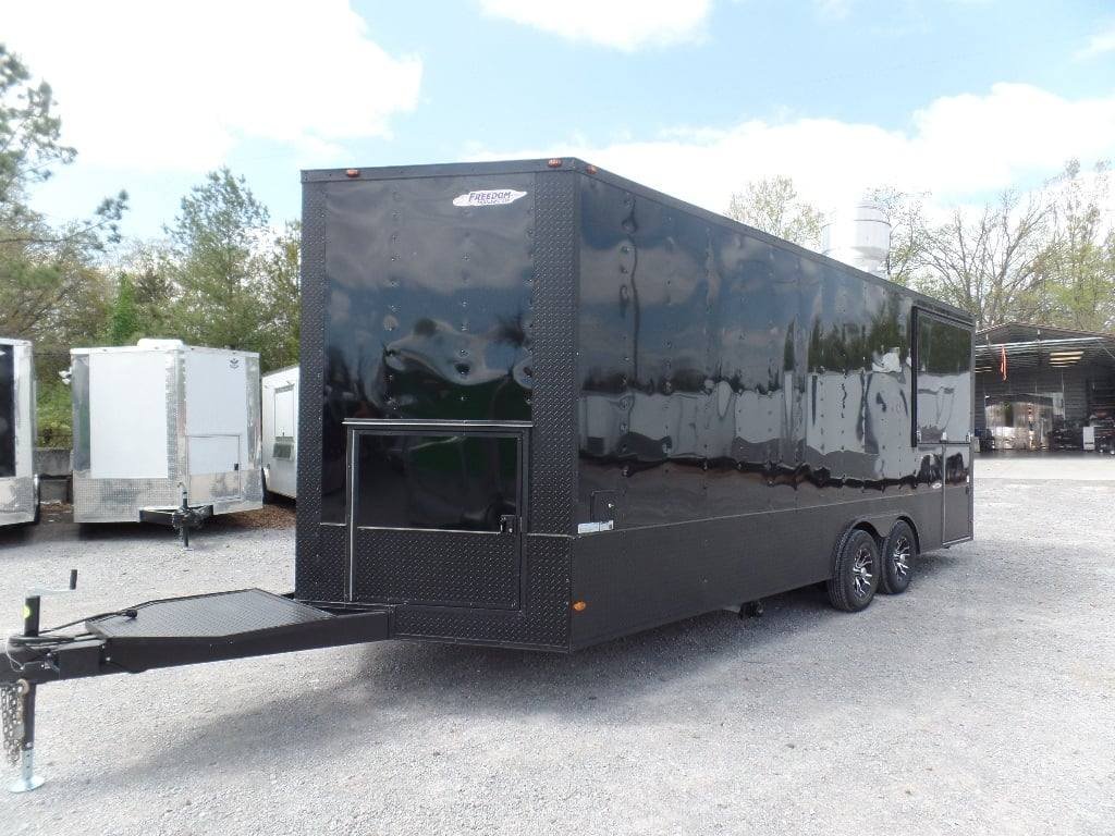 8.5′ x 22′ Black Concession BBQ Food Event Catering Trailer — photo 8