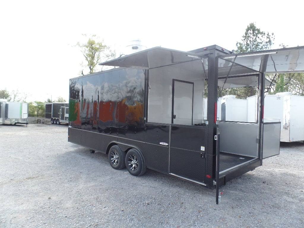 8.5′ x 22′ Black Concession BBQ Food Event Catering Trailer