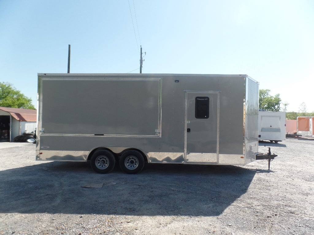 8.5′ x 20′ Dove Grey BBQ Event Concession Food Trailer — photo 3