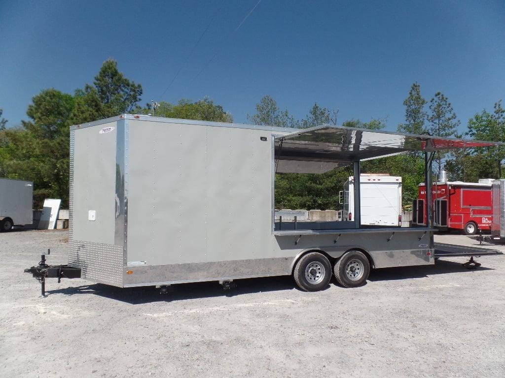 8.5′ x 20′ Dove Grey BBQ Event Concession Food Trailer — photo 9