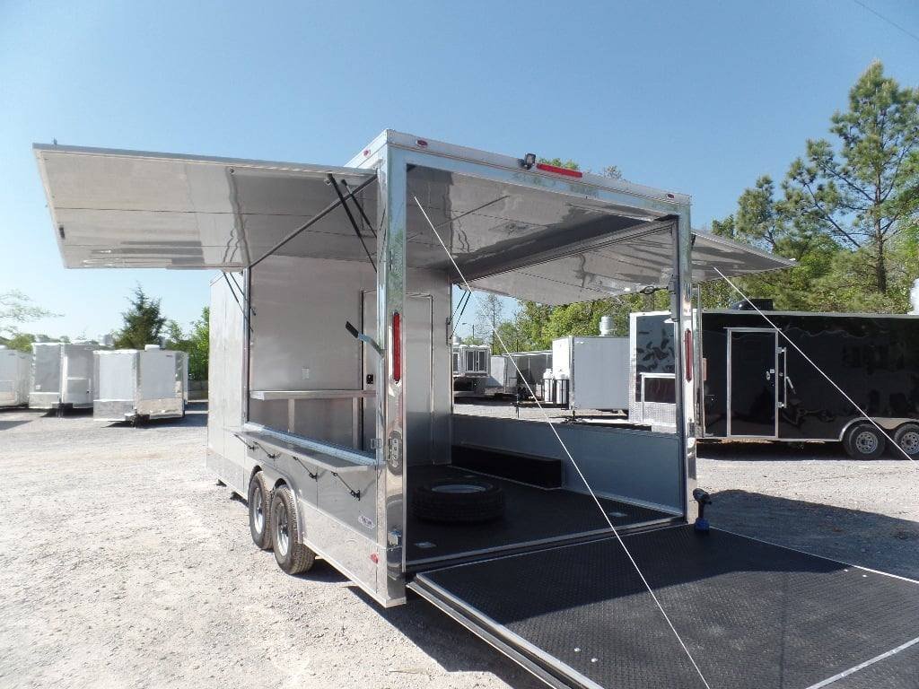 8.5′ x 20′ Dove Grey BBQ Event Concession Food Trailer — photo 7