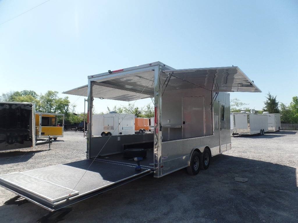 8.5′ x 20′ Dove Grey BBQ Event Concession Food Trailer — photo 11