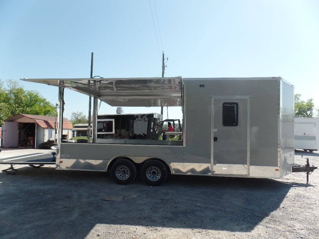 8.5′ x 20′ Dove Grey BBQ Event Concession Food Trailer