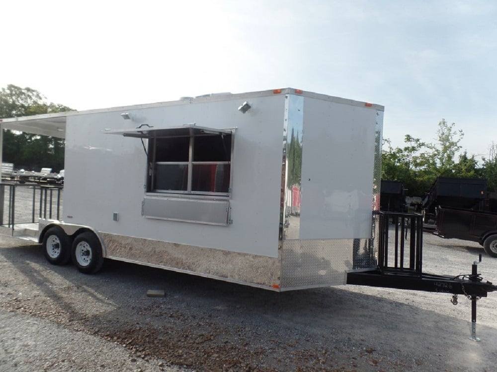 8.5′ x 22′ White Concession Food Trailer BBQ Event Catering — photo 8