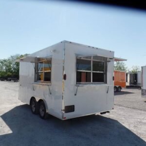 8.5' x 16' White Concession Food Ice Cream Trailer