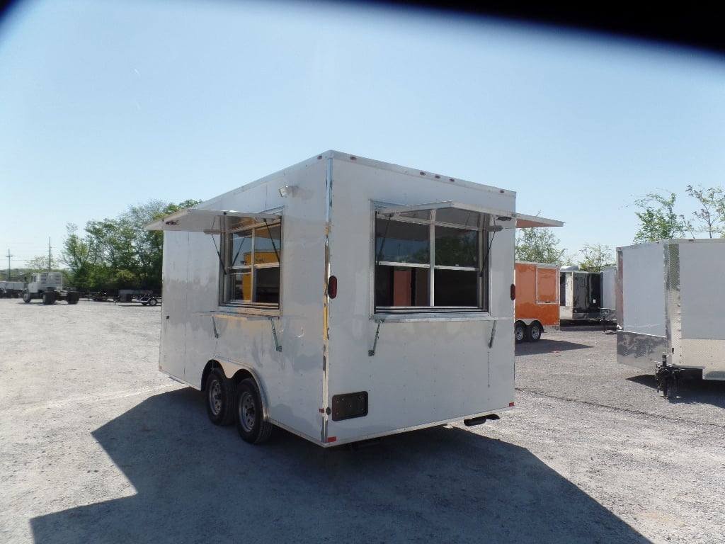 8.5′ x 16′ White Concession Food Ice Cream Trailer