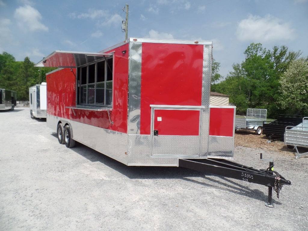 8.5′ x 24′ Concession Red Food Event Catering Trailer — photo 3