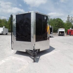 8.5 x 24 Black Concession Trailer with 12-foot porch and 24-foot awning - view 8