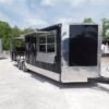 8.5 x 24 Black Concession Trailer with 12-foot porch and 24-foot awning