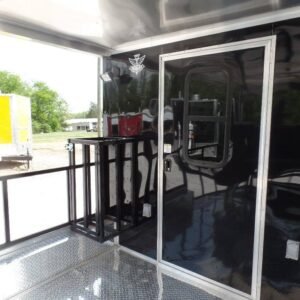 8.5 x 24 Black Concession Trailer with 12-foot porch and 24-foot awning - view 2