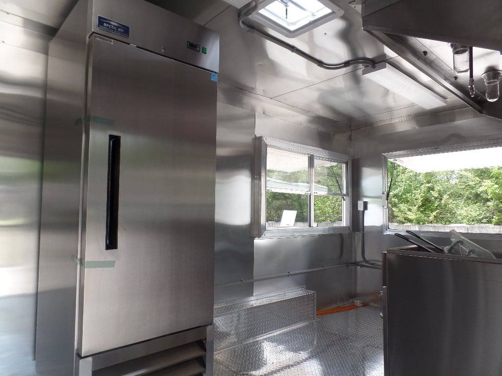8.5′ x 16′ Black Flat Front Concession Food Trailer With Appliances — photo 2