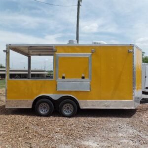 8.5' x 16' Yellow Concession Food Catering Event Trailer