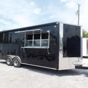 8.5' x 20' Black Event BBQ Concession Trailer