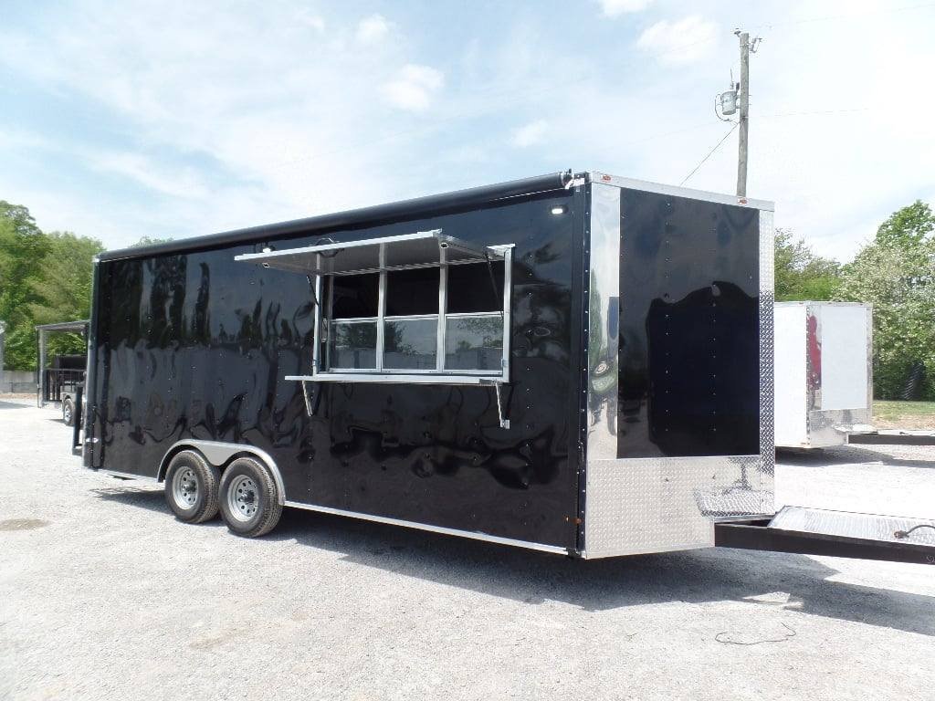 8.5′ x 20′ Black Event BBQ Concession Trailer