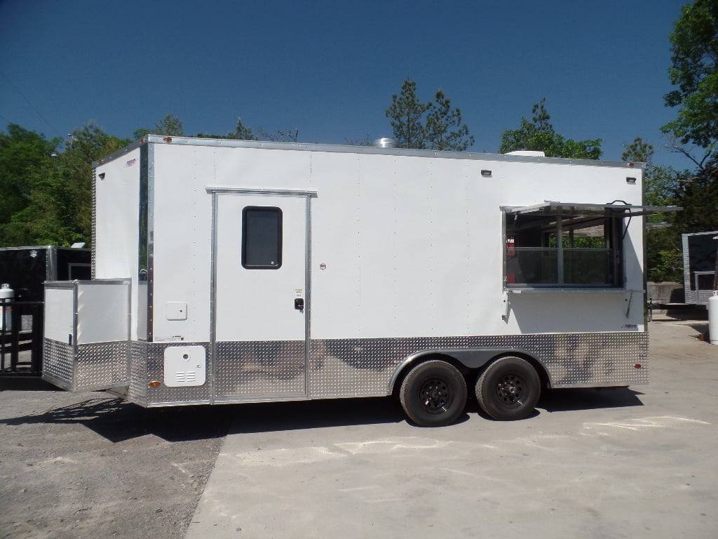 8.5′ x 18′ Concession White Event Food Catering Trailer