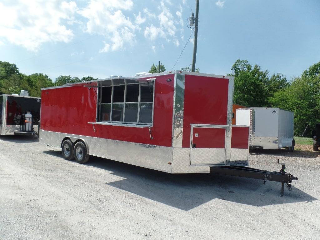 8.5′ x 24′ Concession Red Food Event Catering Trailer — photo 5
