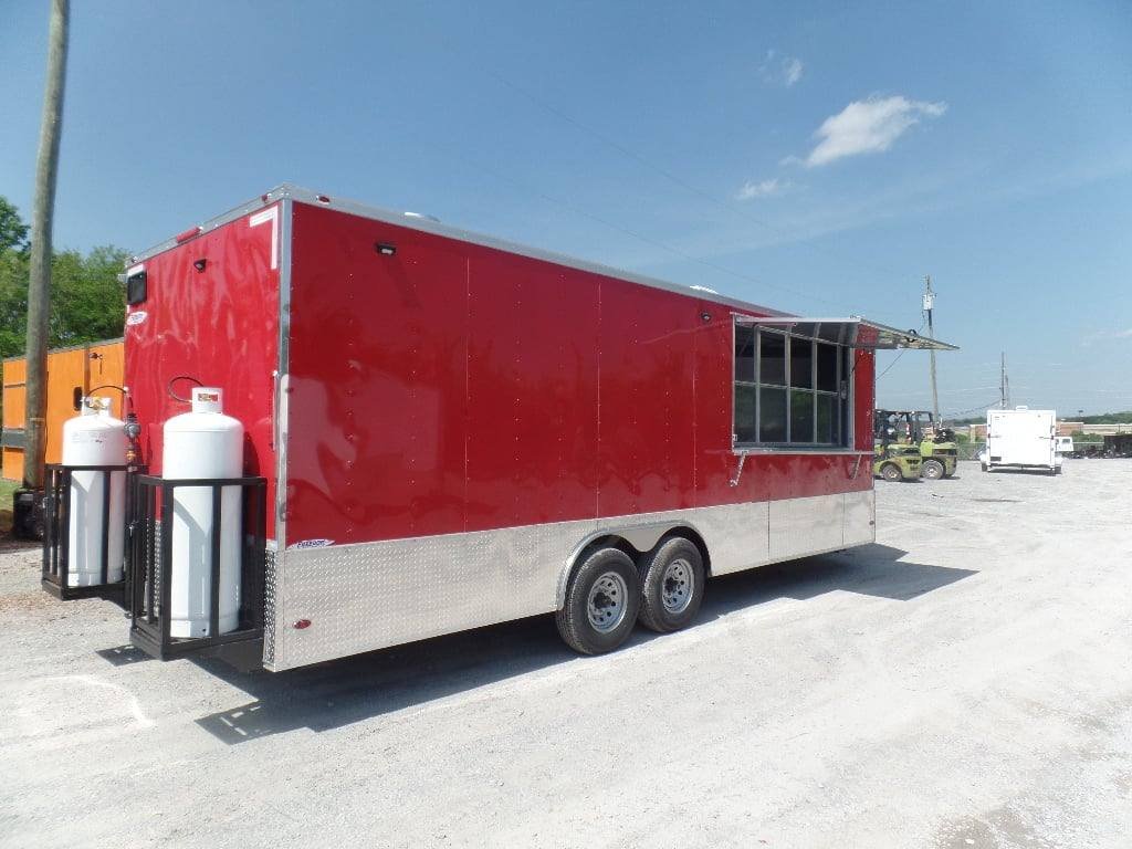 8.5′ x 24′ Concession Red Food Event Catering Trailer