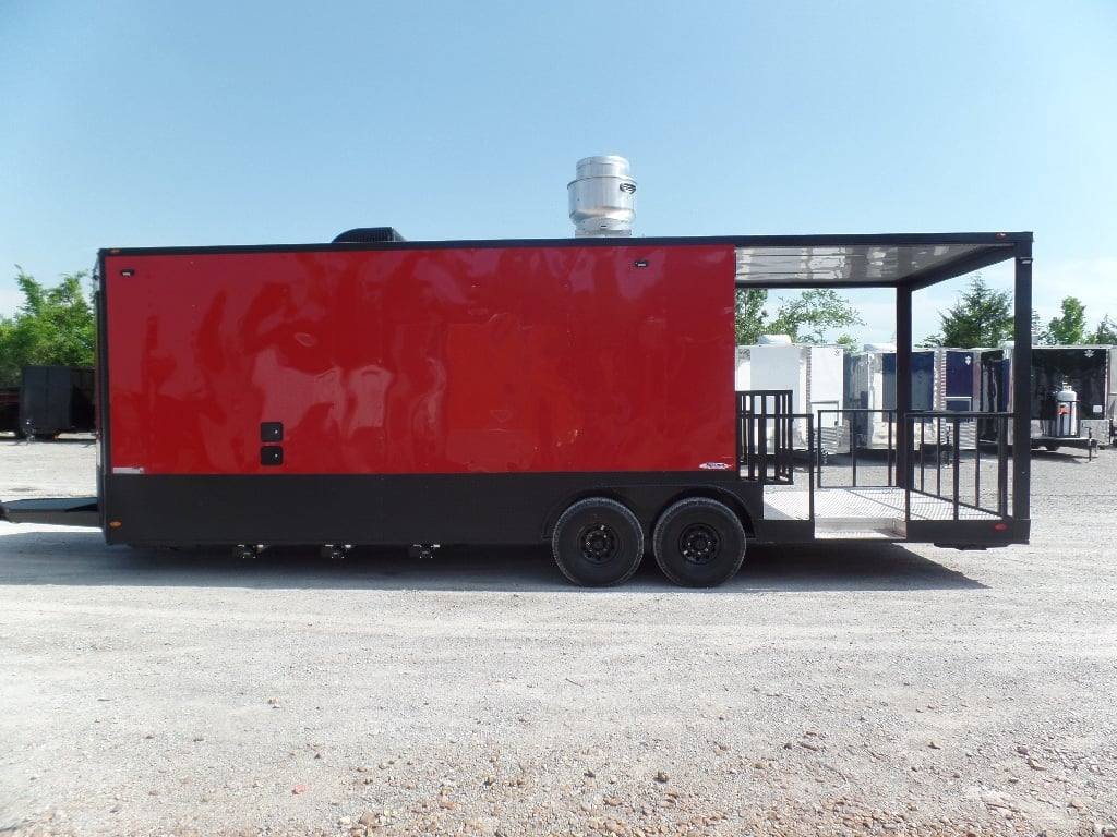 8.5′ x 26′ Red BBQ Event Catering Concession Food Trailer — photo 2